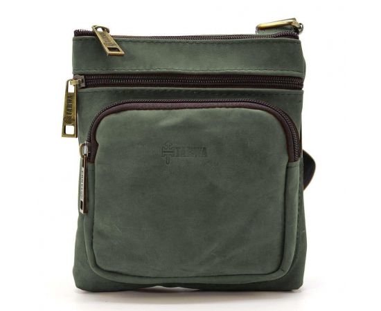 Придбати Cумка мужская через плечо кожаная crazy horse TARWA Зеленый (RЕ-1342-2-3md), image , зображення 3, характеристики, відгуки