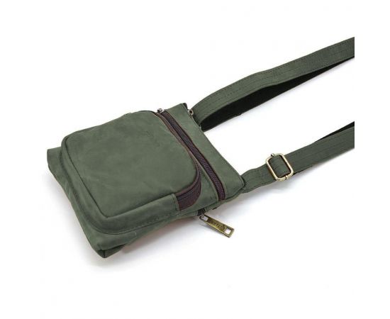 Придбати Cумка мужская через плечо кожаная crazy horse TARWA Зеленый (RЕ-1342-2-3md), image , зображення 4, характеристики, відгуки