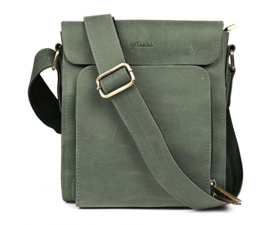 Придбати Мужская кожаная сумка через плечо RE-30272-3md TARWA крейзи хорс зеленый, image , характеристики, відгуки