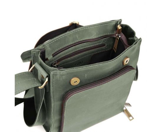 Придбати Мужская кожаная сумка через плечо RE-30272-3md TARWA крейзи хорс зеленый, image , зображення 2, характеристики, відгуки