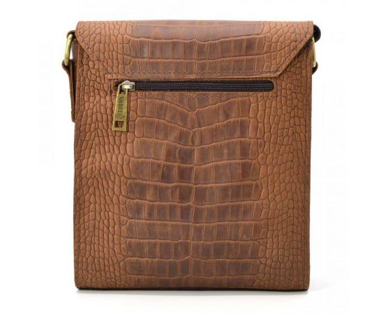 Купить Кожаная сумка через плечо RepC-3027-4lx бренда TARWA коричневый цвет рептилия, фото , изображение 4, характеристики, отзывы