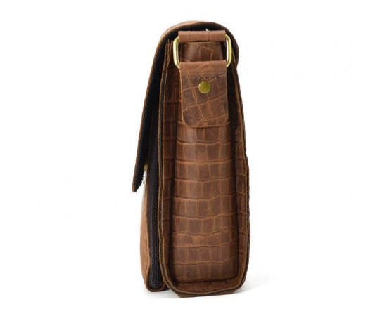 Купить Кожаная сумка через плечо RepC-3027-4lx бренда TARWA коричневый цвет рептилия, фото , изображение 5, характеристики, отзывы