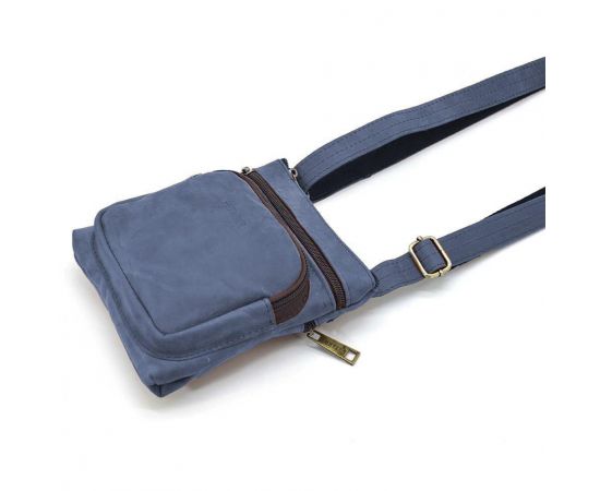 Придбати Cумка мужская через плечо кожаная crazy horse TARWA Синий (RК-1342-2-3md), image , зображення 4, характеристики, відгуки