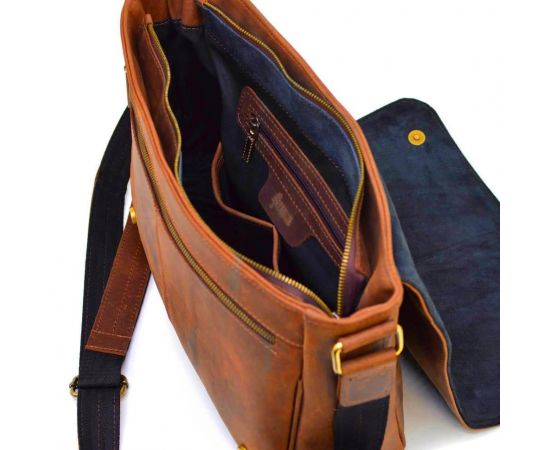 Купить Мужская кожаная сумка через плечо с клапаном TARWA RY-1047-3md терракот, фото , изображение 2, характеристики, отзывы