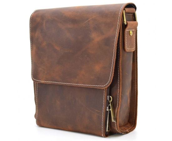 Придбати Кожаная сумка-планшет через плечо RYw-3027-4lx бренда TARWA терракот, image , зображення 2, характеристики, відгуки