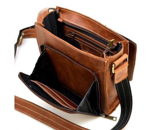 Придбати Кожаная сумка-планшет через плечо RYw-3027-4lx бренда TARWA терракот, image , зображення 4, характеристики, відгуки