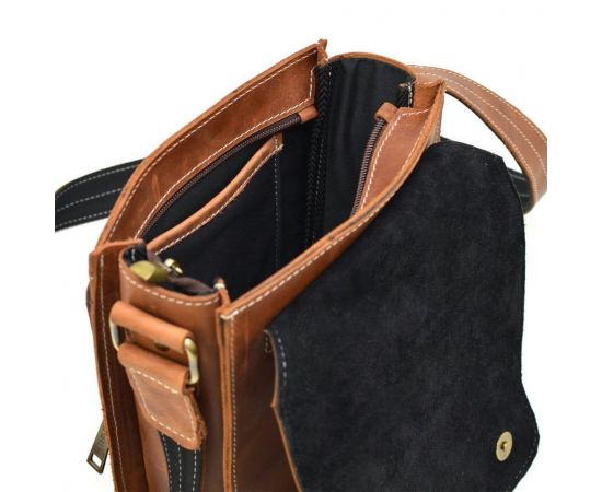 Придбати Кожаная сумка-планшет через плечо RYw-3027-4lx бренда TARWA терракот, image , зображення 5, характеристики, відгуки