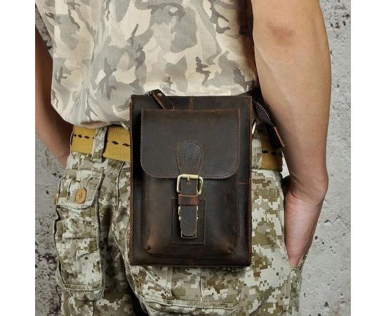 Купить Мужская небольшая сумка из прочной лошадиной кожи, фото , изображение 3, характеристики, отзывы