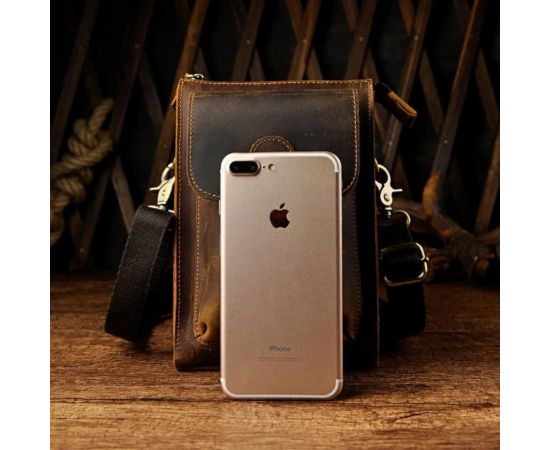 Купить Мужская небольшая сумка из прочной лошадиной кожи, фото , изображение 4, характеристики, отзывы