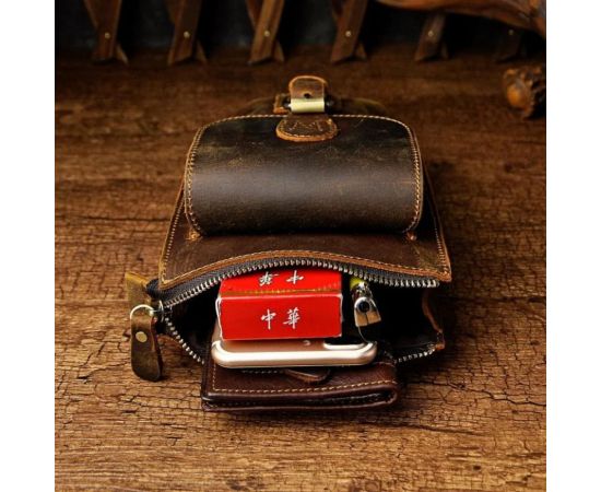 Купить Мужская небольшая сумка из прочной лошадиной кожи, фото , изображение 7, характеристики, отзывы