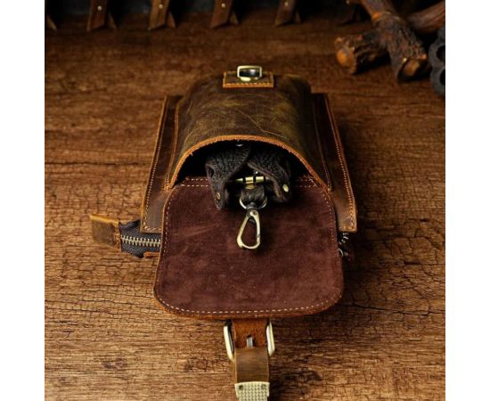 Купить Мужская небольшая сумка из прочной лошадиной кожи, фото , изображение 9, характеристики, отзывы