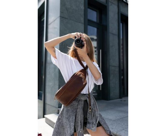 Купить Сумка бананка для фотоаппарата кожаная TARWA GB-1313-4lx терракот, фото , изображение 3, характеристики, отзывы