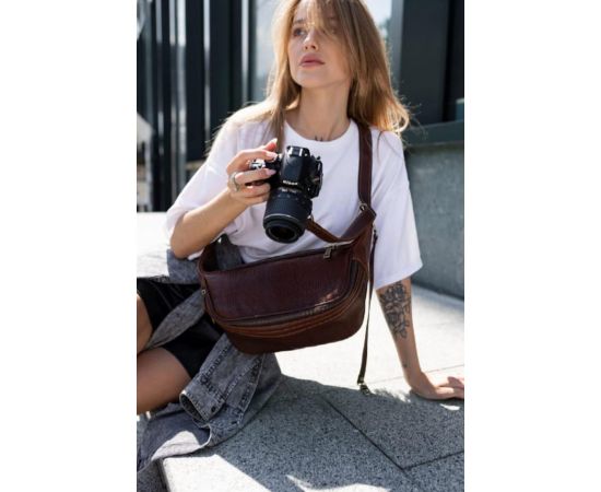 Купить Сумка бананка для фотоаппарата кожаная TARWA GB-1313-4lx терракот, фото , изображение 6, характеристики, отзывы