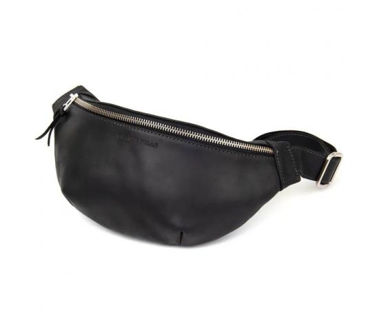 Купить Кожаная сумка на пояс бананка Grande Pelle 741110 черный крейзи хорс, фото , характеристики, отзывы