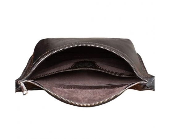 Придбати Кожаная напоясная сумка Grande Pelle 743620 коричневая, image , зображення 2, характеристики, відгуки