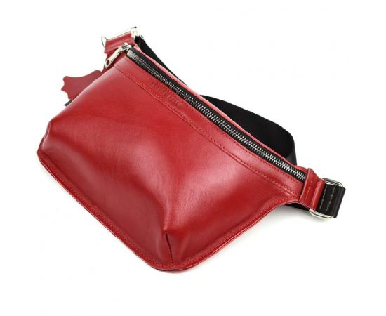Купить Кожаная напоясная сумка Grande Pelle 743660 красная, фото , изображение 3, характеристики, отзывы