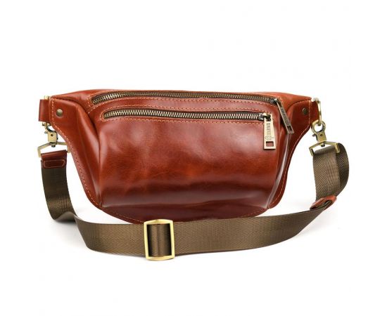 Придбати Напоясная сумка бананка в размере М TARWA GBalc-3105-2lx 2 отделения коньячная, image , зображення 5, характеристики, відгуки