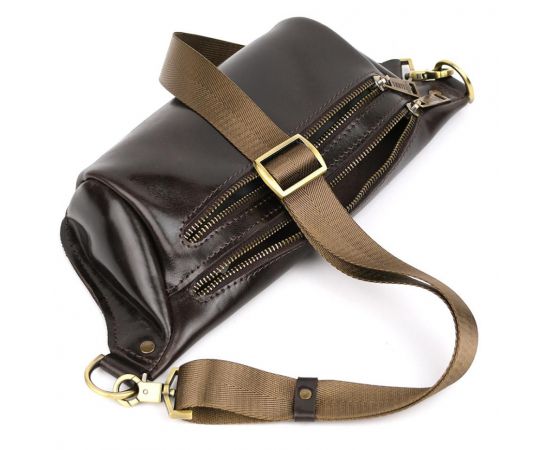 Придбати Напоясная сумка бананка в размере М TARWA GX-3105-3lx 3 отделения шоколад, image , зображення 2, характеристики, відгуки