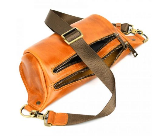 Придбати Напоясная сумка бананка в размере М TARWA GY-3105-2lx 2 отделения рыжая, image , зображення 2, характеристики, відгуки