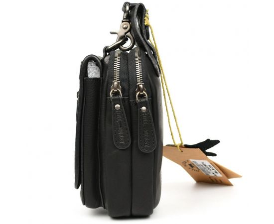 Купить Кожаная напоясная сумка чехол, через плечо Hill Burry HB100A черная, фото , изображение 2, характеристики, отзывы