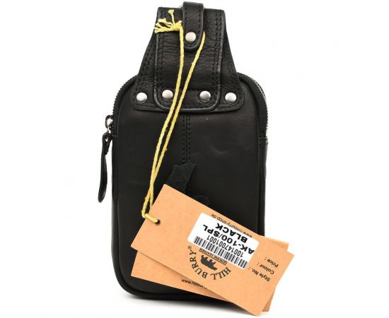 Купить Кожаная напоясная сумка чехол, через плечо Hill Burry HB100A черная, фото , изображение 3, характеристики, отзывы