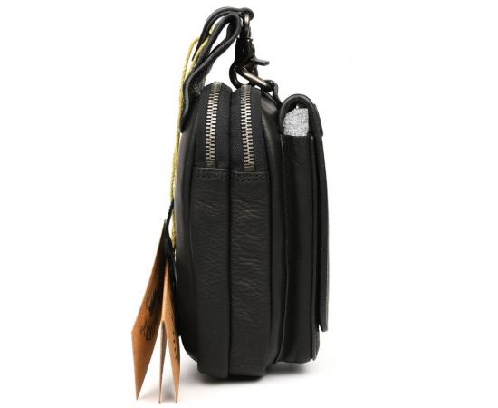 Купить Кожаная напоясная сумка чехол, через плечо Hill Burry HB100A черная, фото , изображение 4, характеристики, отзывы