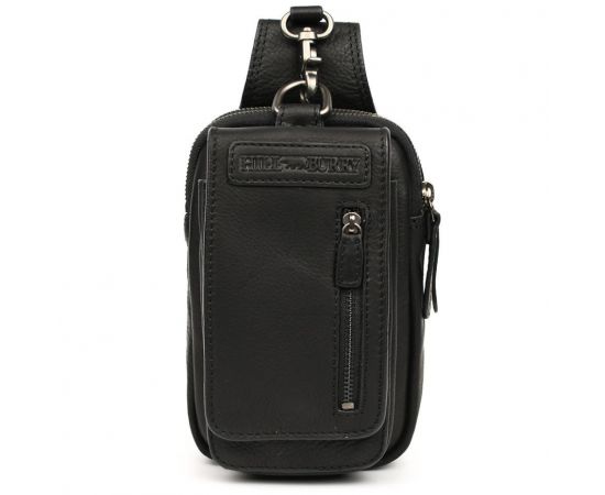 Купить Кожаная напоясная сумка чехол, через плечо Hill Burry HB100A черная, фото , изображение 7, характеристики, отзывы