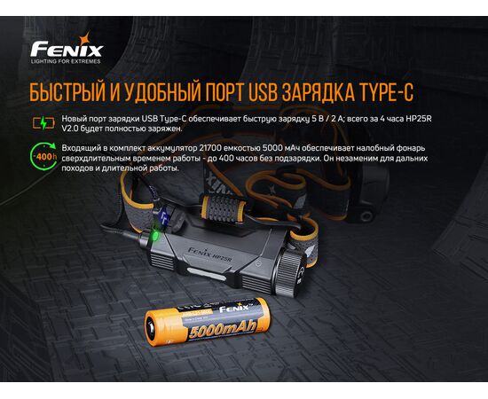 Придбати Ліхтар налобний Fenix HP25R V2.0, image , зображення 10, характеристики, відгуки