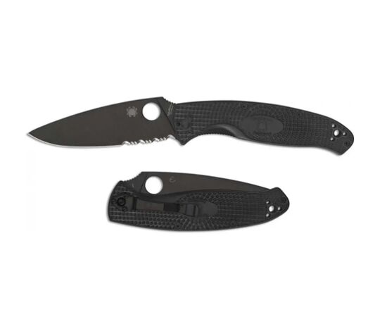 Купить Нож Spyderco Resilience Black Blade FRN, полусеррейтор, фото , изображение 3, характеристики, отзывы