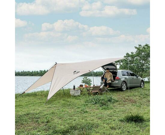 Купить Тент для кемпінгу Naturehike Car Rear Canopy NH21TM001, 
590*340 см, золотий (з трьома стійками), фото , характеристики, отзывы