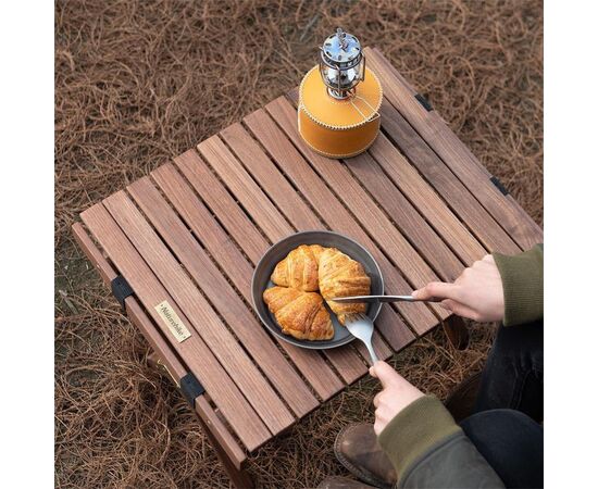 Купить Стіл складний Naturehike HTM Roll Table NH21JJ001, дерево, Розмір M, чорний горіх, фото , изображение 4, характеристики, отзывы