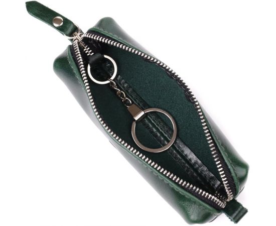 Купить Практичная ключница из натуральной гладкой кожи GRANDE PELLE 22943 Зеленый, фото , изображение 5, характеристики, отзывы
