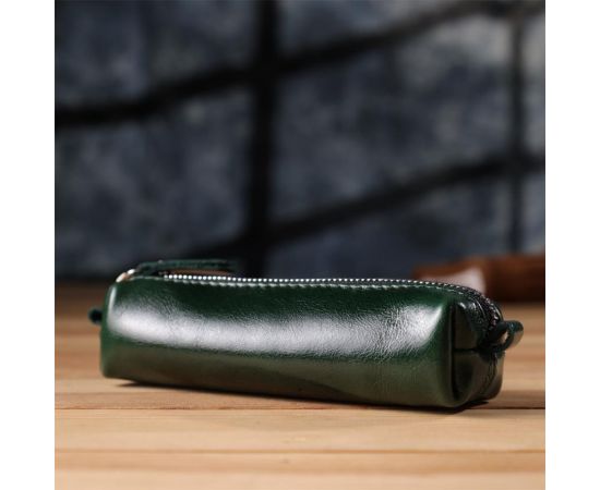 Купить Практичная ключница из натуральной гладкой кожи GRANDE PELLE 22943 Зеленый, фото , изображение 9, характеристики, отзывы