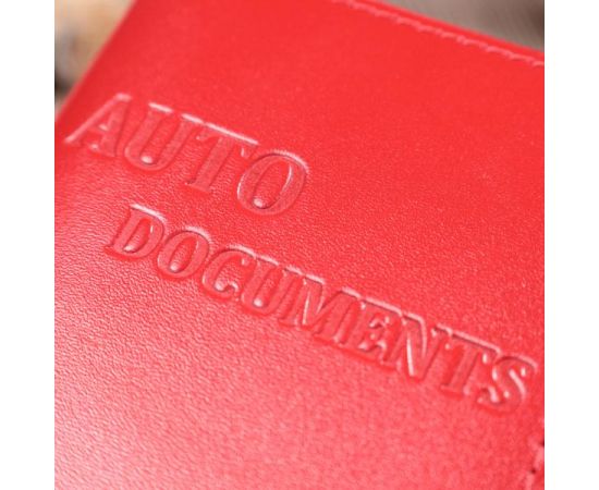 Купить Яркая обложка для автодокументов из натуральной кожи Shvigel 16161 Красная, фото , изображение 12, характеристики, отзывы