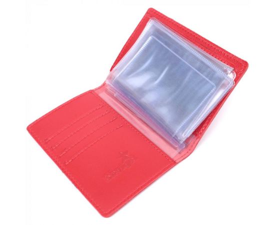 Купить Яркая обложка для автодокументов из натуральной кожи Shvigel 16161 Красная, фото , изображение 6, характеристики, отзывы