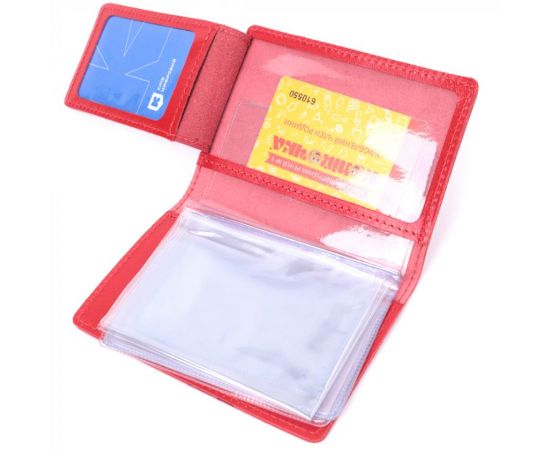 Купить Яркая обложка для автодокументов из натуральной кожи Shvigel 16161 Красная, фото , изображение 9, характеристики, отзывы