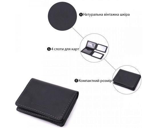 Купить Превосходная обложка на автодокументы в винтажной коже GRANDE PELLE 22872 Черный, фото , изображение 4, характеристики, отзывы