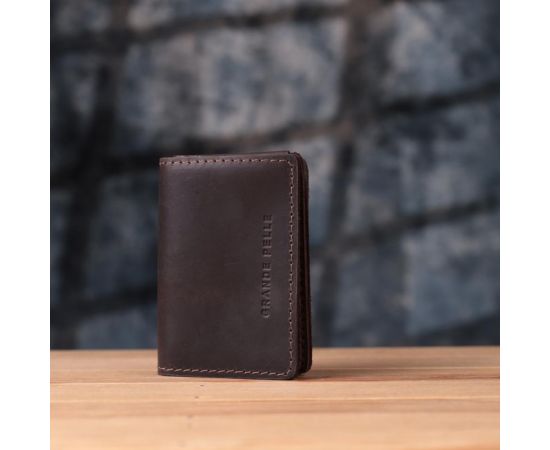 Купить Стильная обложка на автодокументы в винтажной коже GRANDE PELLE 22873 Темно-коричневая, фото , изображение 9, характеристики, отзывы