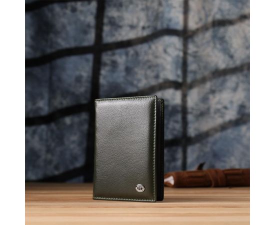 Купить Практичная обложка на паспорт универсального формата из натуральной кожи ST Leather 23081 Зеленый, фото , изображение 8, характеристики, отзывы