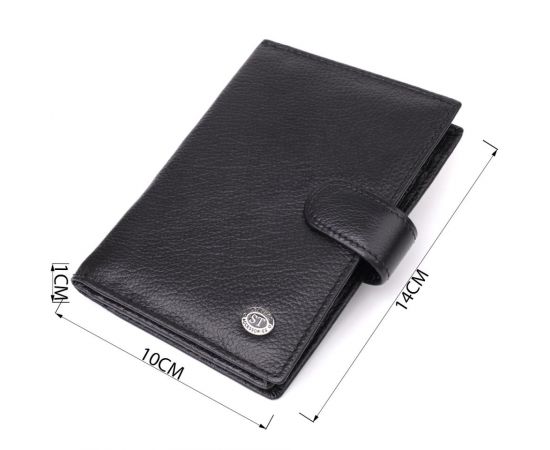 Купить Вместительная обложка на документы унисекс из натуральной кожи ST Leather 23116 Черный, фото , изображение 3, характеристики, отзывы