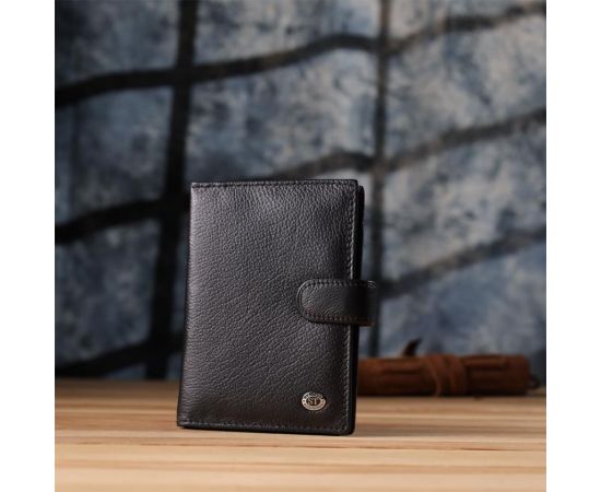 Купить Вместительная обложка на документы унисекс из натуральной кожи ST Leather 23116 Черный, фото , изображение 9, характеристики, отзывы