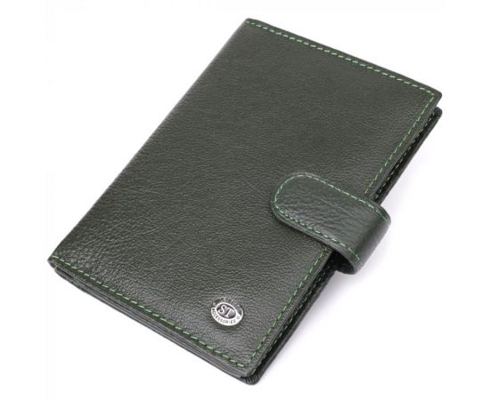 Купить Оригинальная обложка на документы унисекс из натуральной кожи ST Leather 23119 Зеленый, фото , характеристики, отзывы