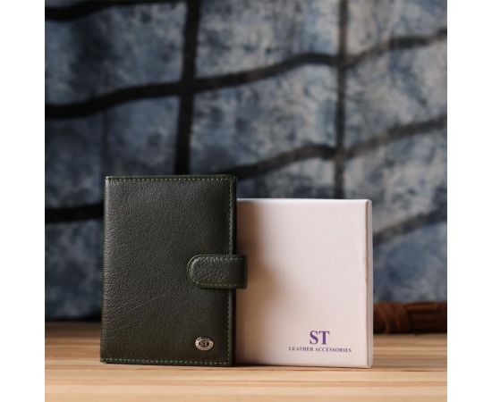Купить Оригинальная обложка на документы унисекс из натуральной кожи ST Leather 23119 Зеленый, фото , изображение 11, характеристики, отзывы