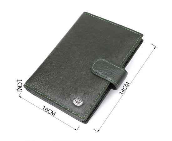 Купить Оригинальная обложка на документы унисекс из натуральной кожи ST Leather 23119 Зеленый, фото , изображение 3, характеристики, отзывы
