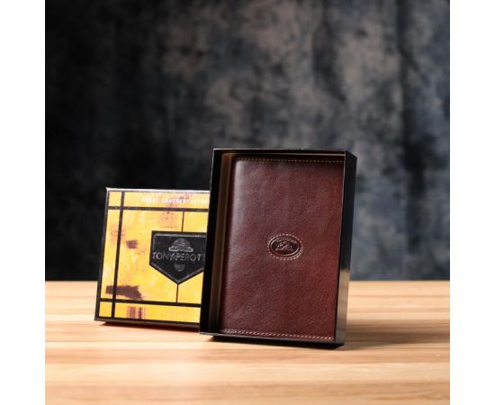 Придбати Универсальная обложка на паспорт из глянцевой натуральной кожи Tony Perotti 20890_1 (1597 moro) Коричневый, image , зображення 9, характеристики, відгуки