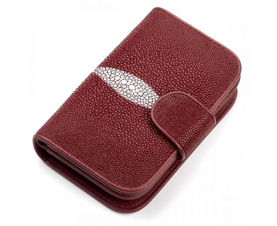 Купить Кошелек женский STINGRAY LEATHER 18092 из натуральной кожи морского ската Бордовый, фото , характеристики, отзывы