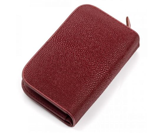 Купить Кошелек женский STINGRAY LEATHER 18092 из натуральной кожи морского ската Бордовый, фото , изображение 2, характеристики, отзывы