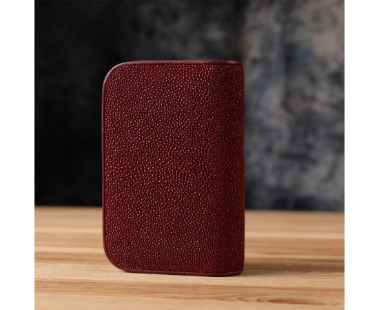 Купить Кошелек женский STINGRAY LEATHER 18092 из натуральной кожи морского ската Бордовый, фото , изображение 8, характеристики, отзывы