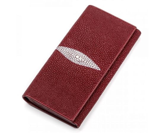 Купить Кошелек женский STINGRAY LEATHER 18097 из натуральной кожи морского ската Бордовый, фото , характеристики, отзывы