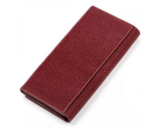 Купить Кошелек женский STINGRAY LEATHER 18097 из натуральной кожи морского ската Бордовый, фото , изображение 2, характеристики, отзывы